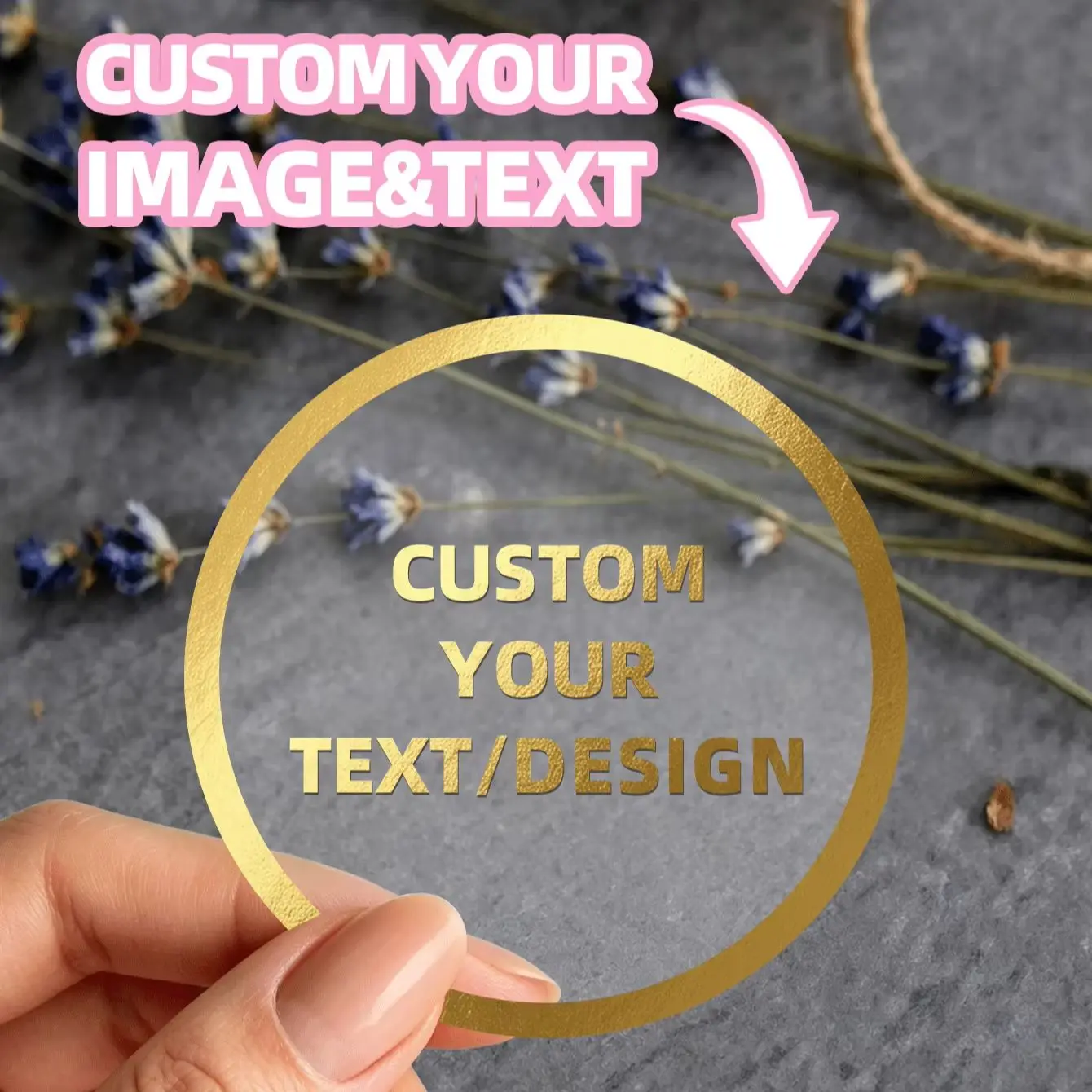 Custom Round Stickers with Personalized Text & Image for Craft Enthusiasts, Diary Decoration & Album Labels