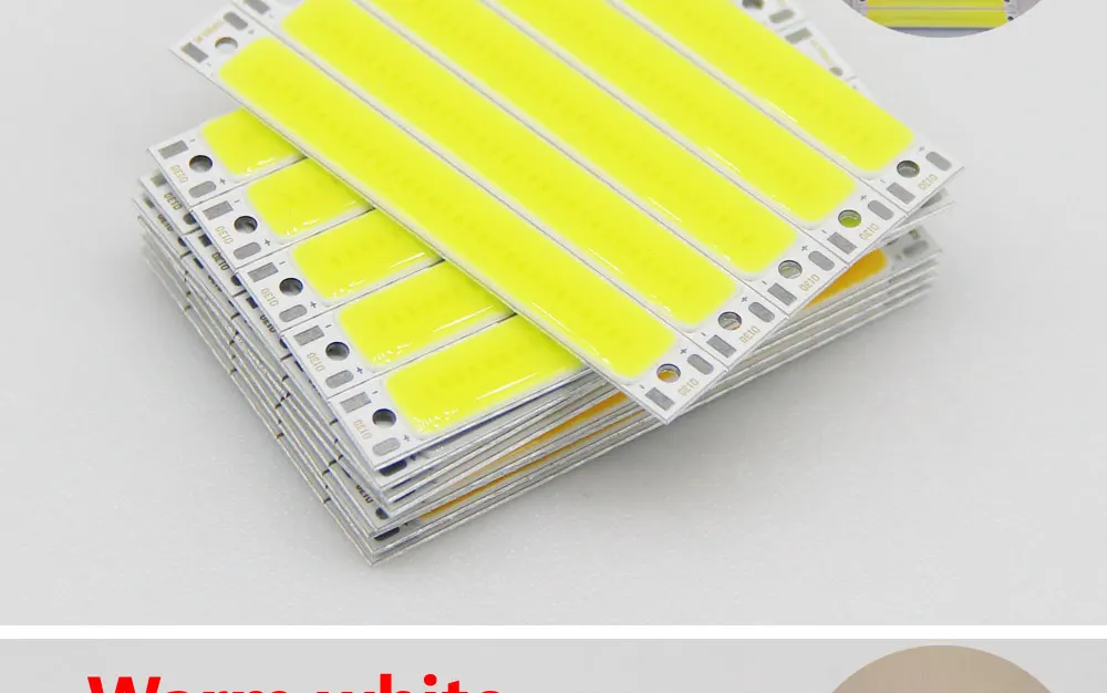 Hot Sale 3V 3.7V DC 60mm 8mm LED Strip 1.5W 3W Warm Cold White Blue Red COB Light Source for DIY Bicycle Work Lamp