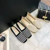 Spring and Autumn Flat Shoes Fashion Leisure Women's Flat Shoes Square Toe Knitting Elastic Comfortable Slip-on Boutique Shoes 4