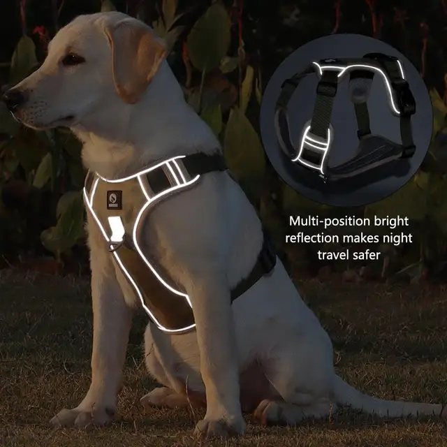 Dog Harnesses Pet Collar Labrador Army Reflective Adjustable Harness Oxford Cloth Vest Training Hound Walk Medium Large Dog 2
