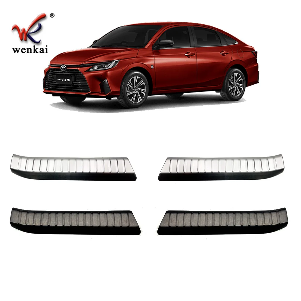 

car assecories For Toyota Yaris Ativ/vios 2023 Door Sill Rear Bumper Protector Sill Trunk Tread Plate Trim Car Styling Stickers