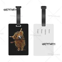 Highland Cow Print Scottish Luggage Tags Suitcase Accessories Travel Baggage Boarding Tag Portable 2