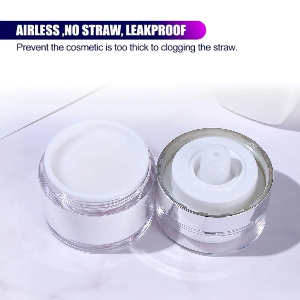 Size Makeup Tool Empty Sample Vials Airless Refillable Travel Cream Vacuum Bottle Acrylic Cans Press Cream Jar Lotion Container