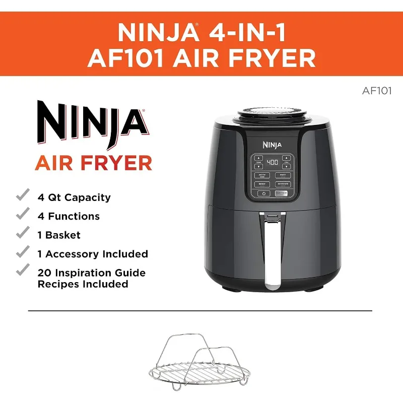  Ninja 4-Quart Air Fryer, AF100 : Home & Kitchen