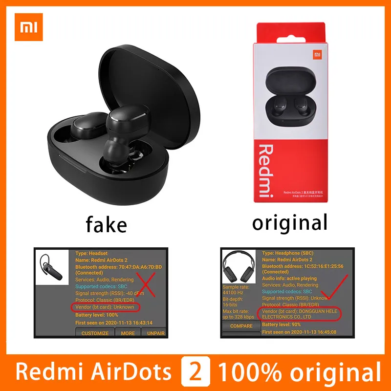 Xiaomi-auriculares inalámbricos Redmi Airdots 2, audífonos TWS originales  con Bluetooth, estéreo de graves y micrófono, lote de 3, 6, 10 y 20  unidades - AliExpress