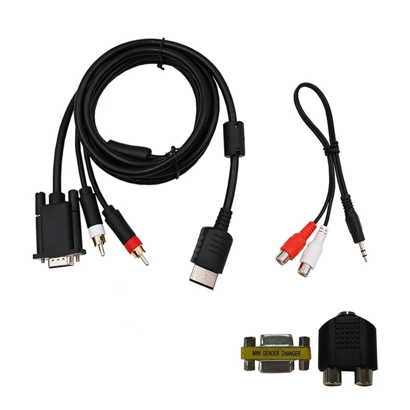 

High VGA Cable 3.5mm to 2-Male RCA Adapter Cable for Sega Dropship