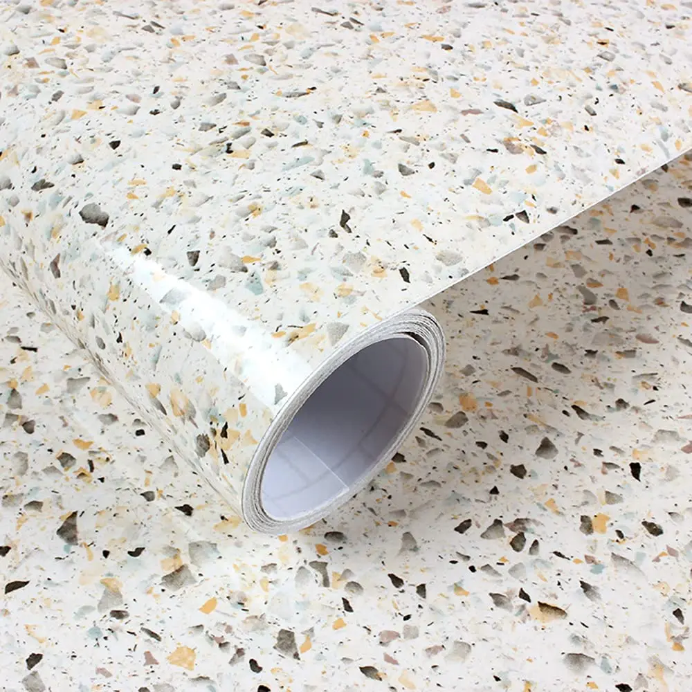 Glossy Marble Paper for Kitchen Countertop Vinyl Self Adhesive Waterproof Removable Wallpaper PVC Granite White Marble Sticker granite kitchen sink single basin oval white