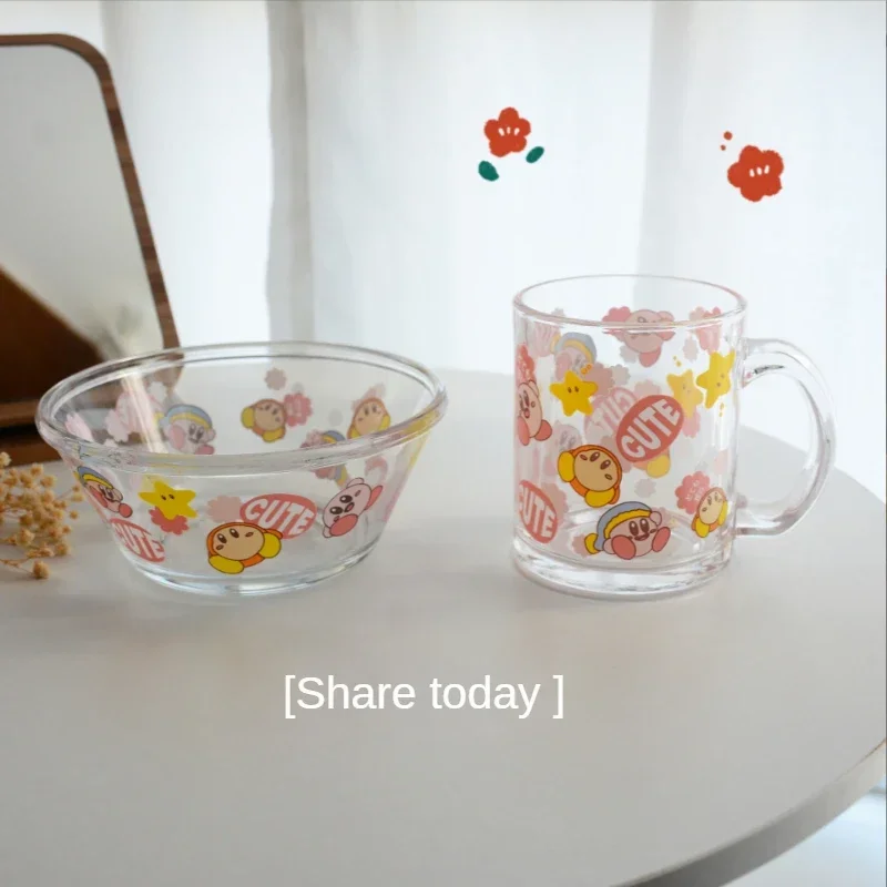 Cartoon Kirby Cup Karbi Mug Water Anime Cute Pink Chef Figure Kawaii Mug  Coffee Glass Cup Milk Water Cups Girl Birthday Gifts