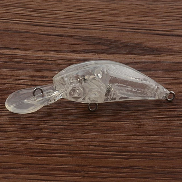 10pcs Fishing Unpainted Lures Blank Transparent Bait Embryo 5.9cm 3.0g DIY  Minnows Rattles Artificial