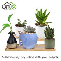 14 Style Round Square Flower Pots Planter Bamboo Tray Wood Holder Home Decor Gardening Supply Anti-Fade Simple Elegant Design 4