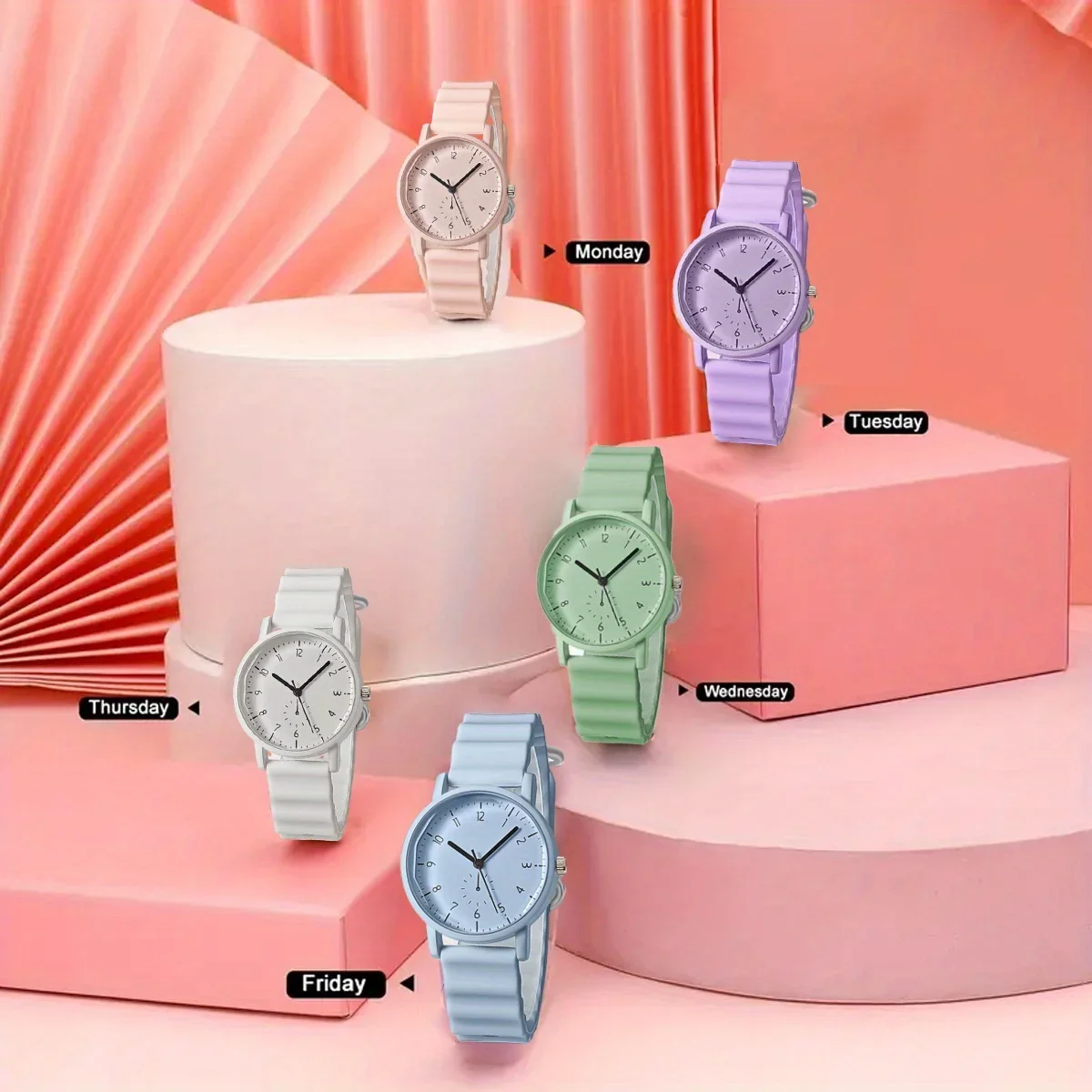 Fashion Jelly Color Round Shell Watch