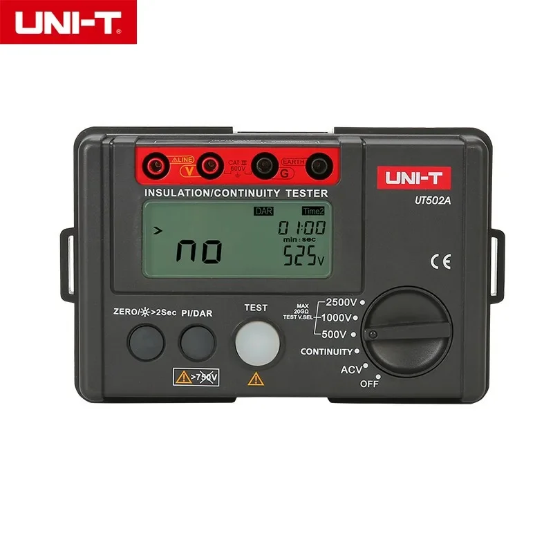 UNI-T 절연 저항 테스터 디지털 메가미터, 옴 테스터, 자동 범위 백라이트, UT501A, UT502A, UT501C, UT502C