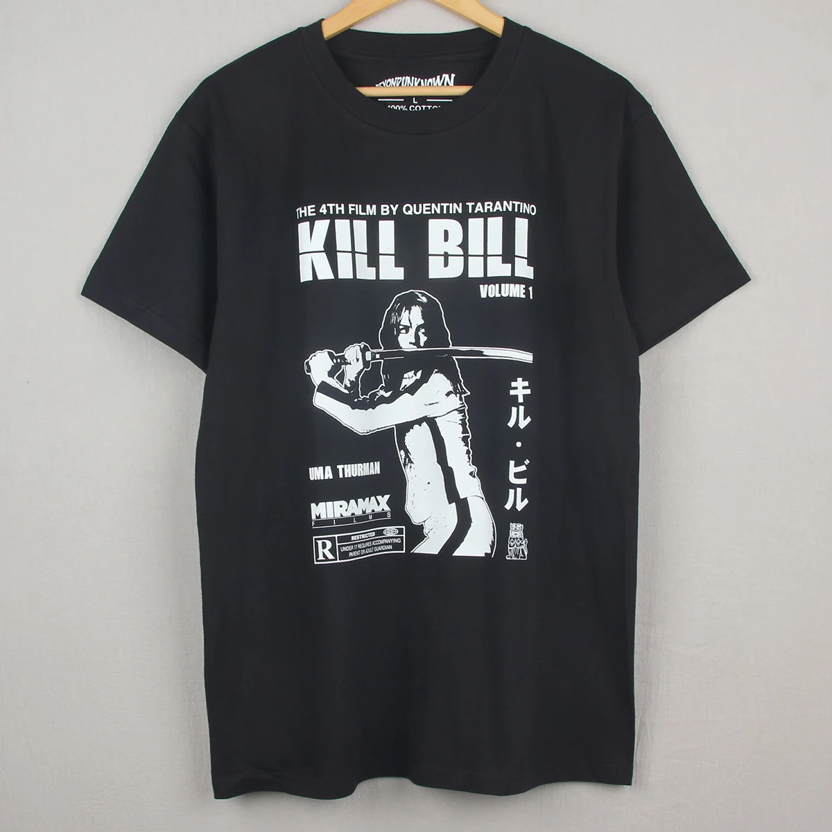 Фото Футболка KILL BILL, VOL1, Квентин, Тарантино, Uma, Турман, леди, снежинки, фильм, хлопковая, черная футболка №2
