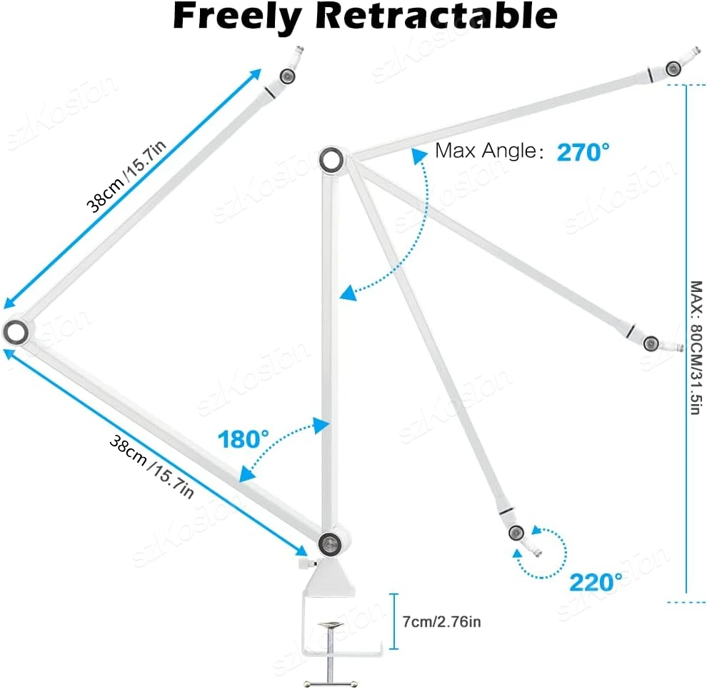 Adjustable Microphone Stand Suspension Boom Scissor Arm Stands for A8 A6V K658 K688 K669 Mic USB Condenser Microphone Recording