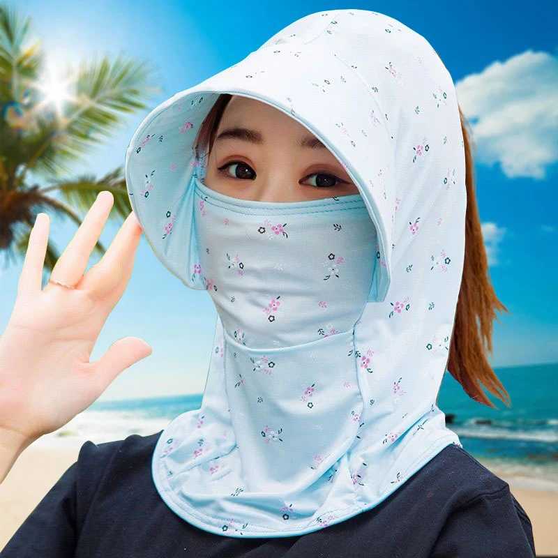 여성용 여름 아이스 실크 햇빛 모자, 통기성 야외 자전거 비치 캡 바이저, 넓은 챙 자외선 차단 햇빛 모자, 1 개
