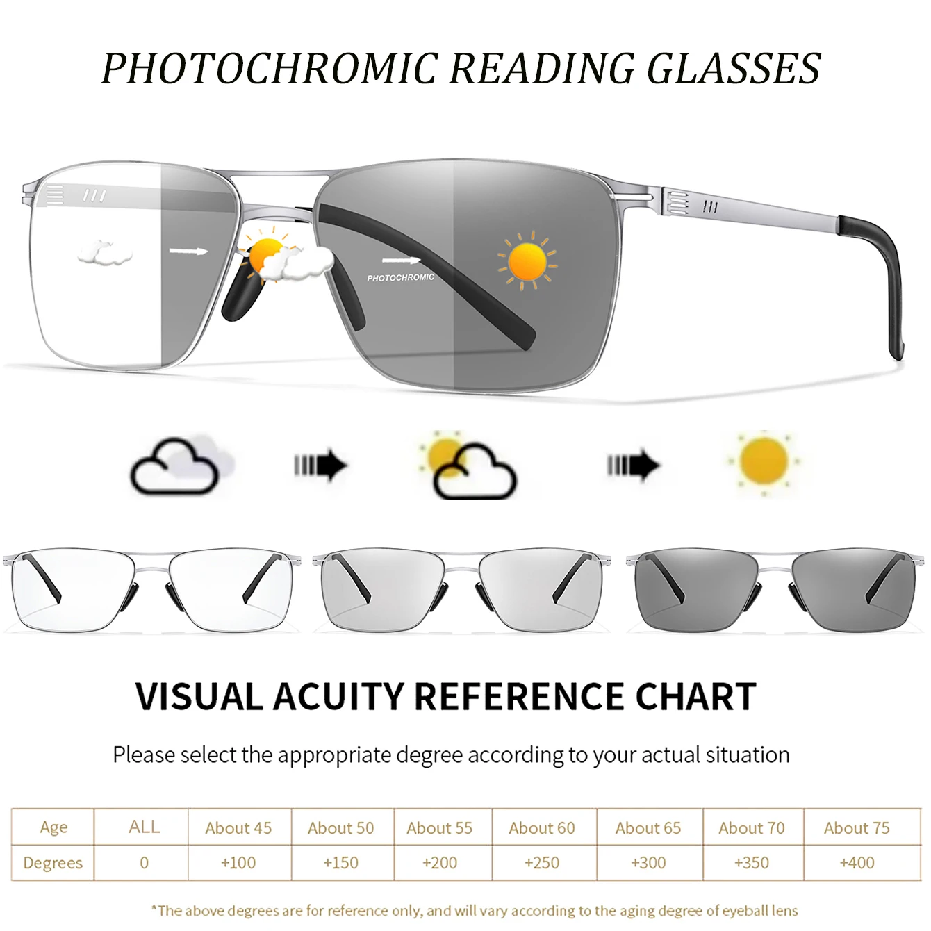 Fashion Rectangular Metal-Frame Glasses daily wear