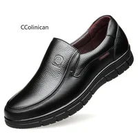 Men Genuine Leather Businenss Loafers Handmade Shoes Non-slip Man Flat Driving Walking Man Soft Luxury Dad Dress Office Shoes
