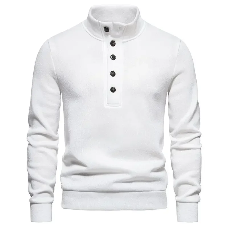 Description Picture 3 of itemAutumn And Winter New American Vintage Men's Sweater Button High Collar Men's Knitwear Coat Bottom