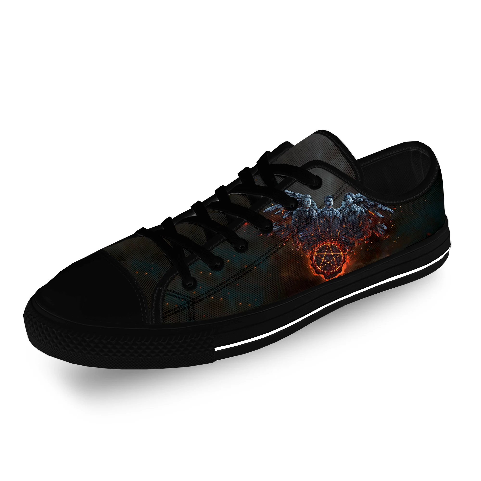 Supernatural Winchester Bros Casual Cloth Fashion 3D Print Low Top Canvas Shoes Men Women Lightweight Breathable Sneakers