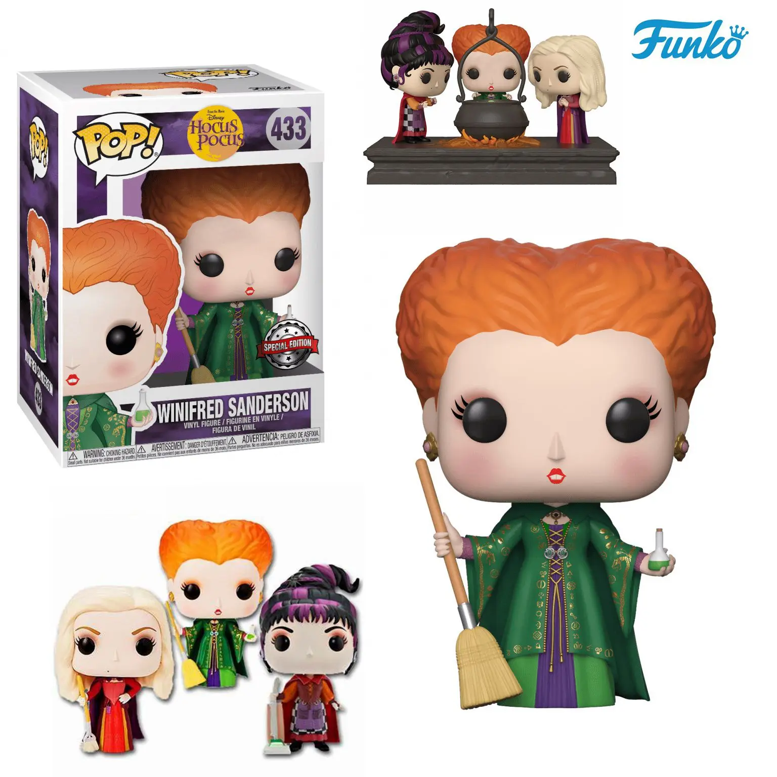 thumbnail image 1 of Funko Pop New Hocus WINIFRED SANDERSON #433 Pocus SARAH 434# Mary Sanderson 435# Figura de vinilo Juguetes Regalos para niños, 1 of 5
