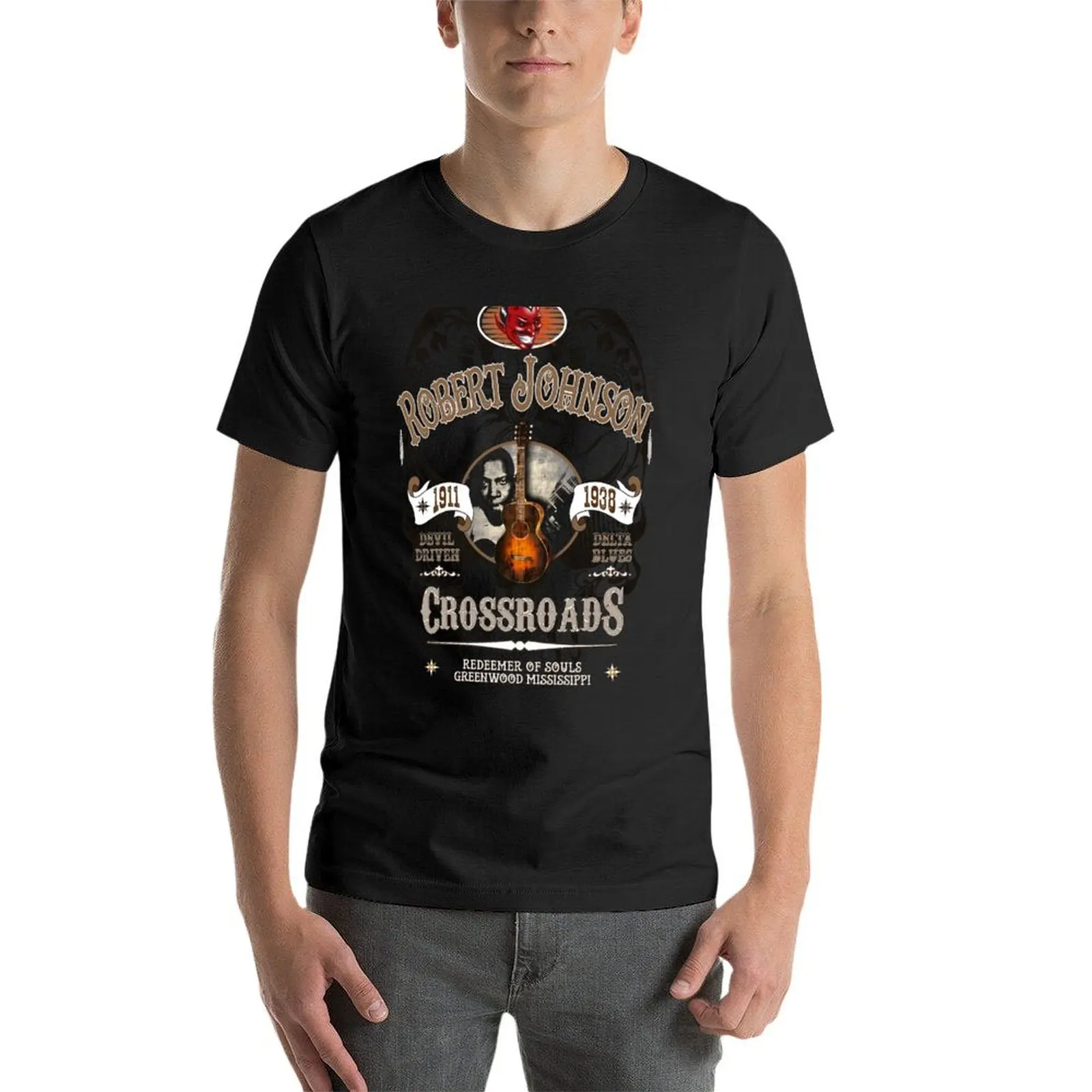 robert johnson Tシャツ　S　blues　グレー Rare Vintage 80s Robert Johnson R Crumb Blues | Depop
