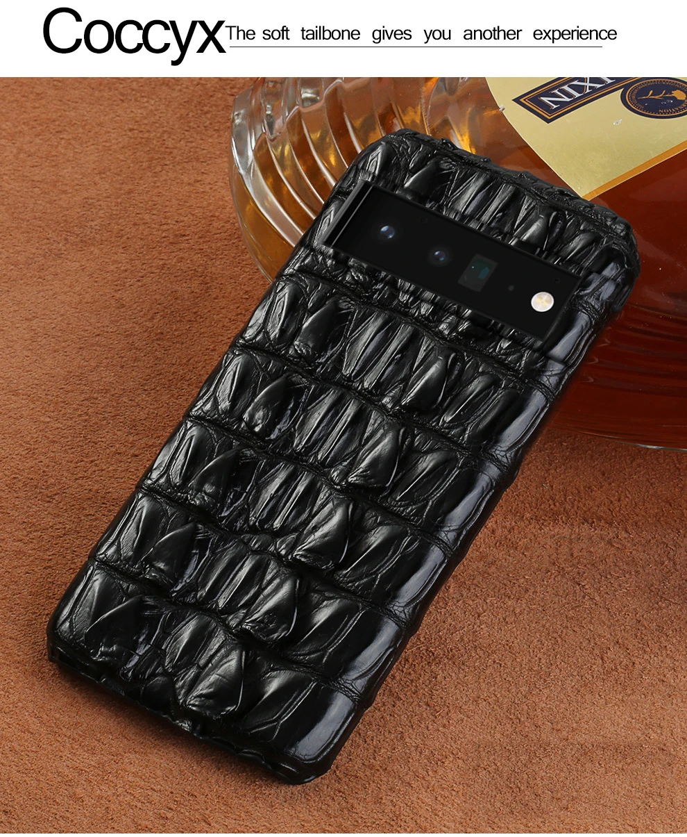 pouch mobile 100% Natural Crocodile Leather Mobile Phone Case for Google Pixel 6 Pro 6 5 Pixel 4 4A 5A Luxury Half-Inclusive Protective Cover cell phone pouch