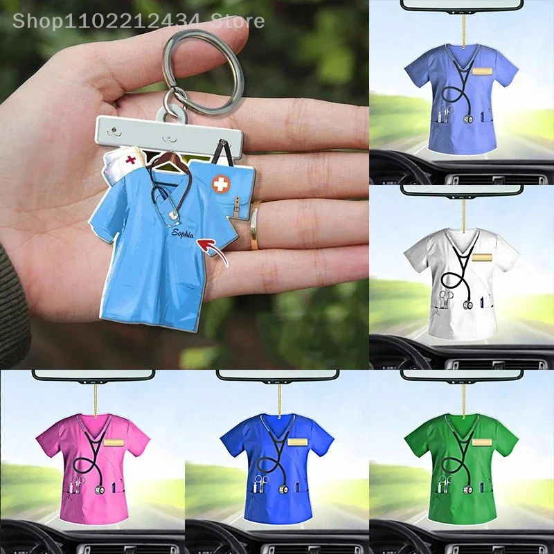 

Подвесная плоская форма врача медсестры, подвеска, креативный автомобиль, рождественская елка, украшение для дома