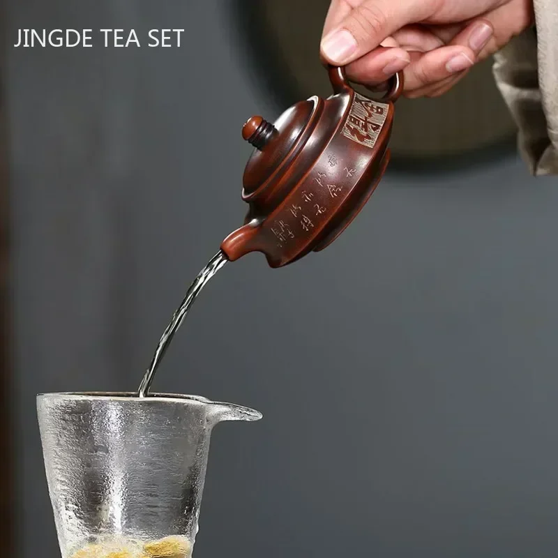 Traditional Antique Yixing Tea Pot Purple Clay Teapot Beauty Kettle Handmade Boutique Teaware Chinese Tea Ceremony Gifts 140ml