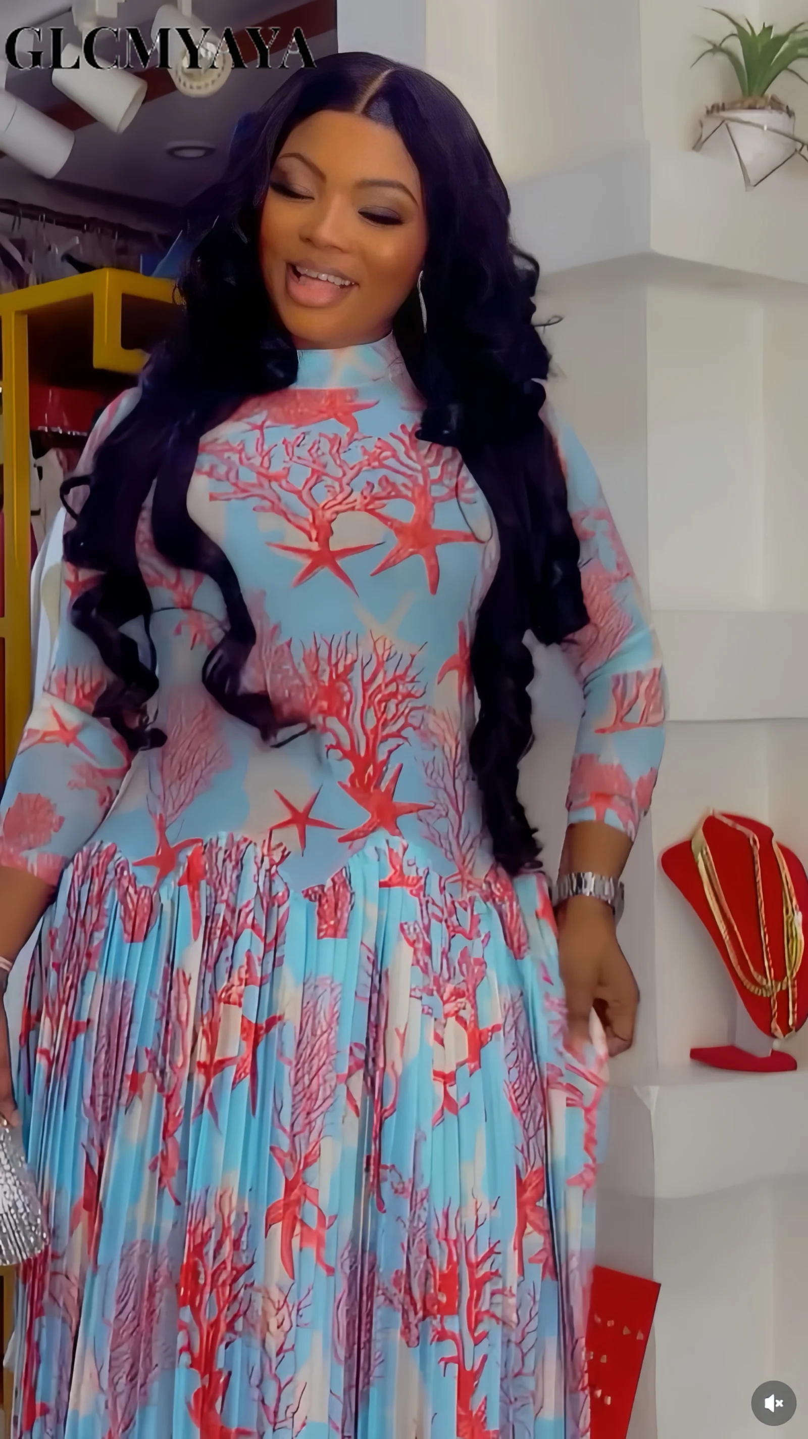 فستان سهرة حرير مطوي فاخر