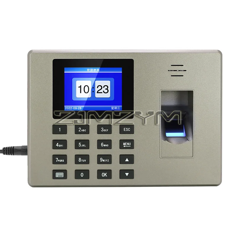 Attendance Machine Fingerprint/Password with LCD Display Screen Time Clock Support Employee Checking-in Recorder