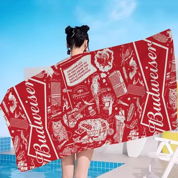 B-BudweiserS Beer Band Big Microfiber Beach Towels Quick Dry Towel Sand Beach Towels Pool Towel for Travel Swim Pool Yoga