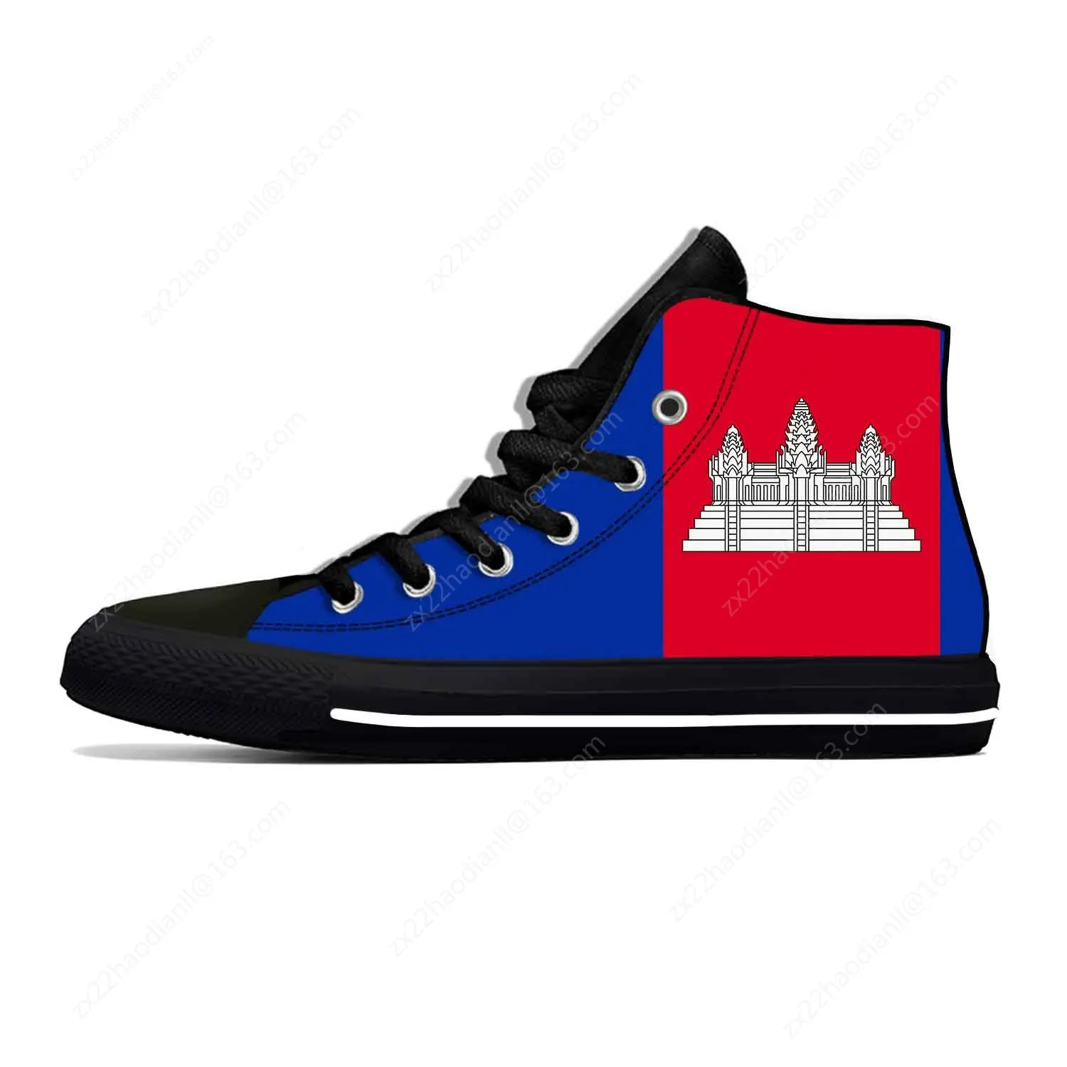 Anime Cartoon Cambodia Cambodian Flag Patriotic Casual Cloth Shoes High Top Lightweight Breathable 3D Print Men Women Sneakers