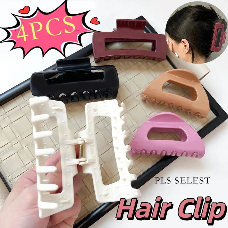 4PCS Einfache Weiche Silikon Shark Clip Französisch Stil Komfortable Haar Klaue Sicher Anti Kollision Schutz Frauen Zubehör