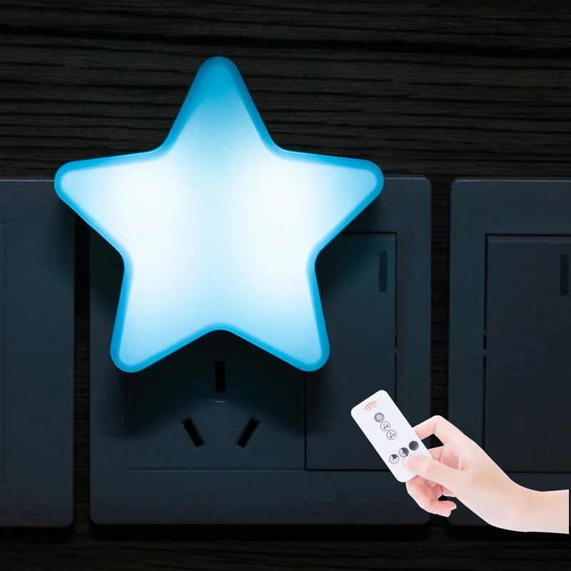 Remote Control Sensor Night Light Five-pointed Star Shape LED Light Bedside Wall Lamp Child Baby Star Sleep Night Light best night light Night Lights