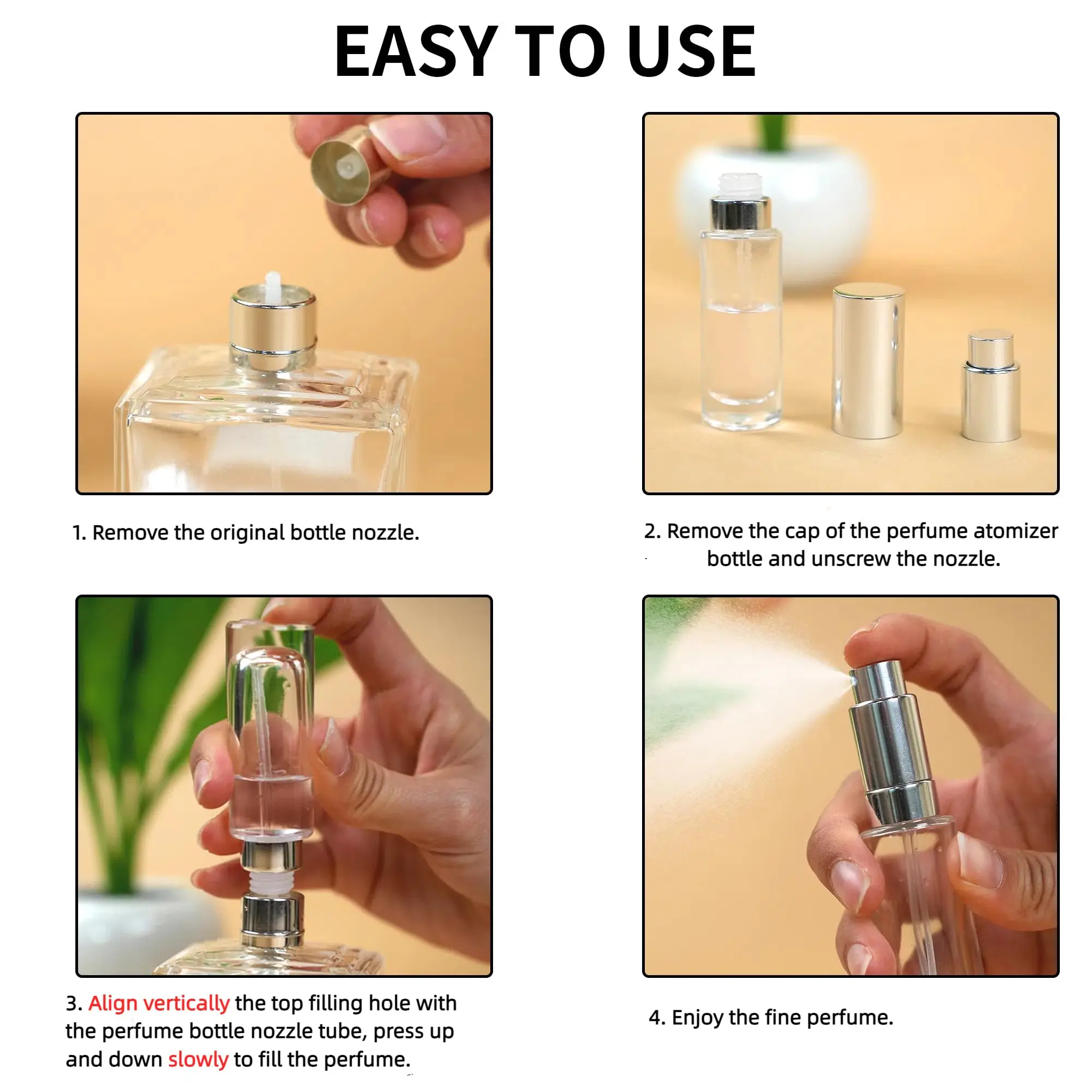 MUB 10ml Perfume Travel Refillable Atomizer Bottle Portable Glass