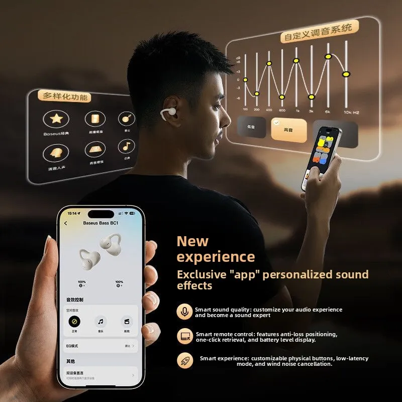 Baseus Open Ear Wireless Sports Earbuds – Super Bass, IP55, 4-Mics