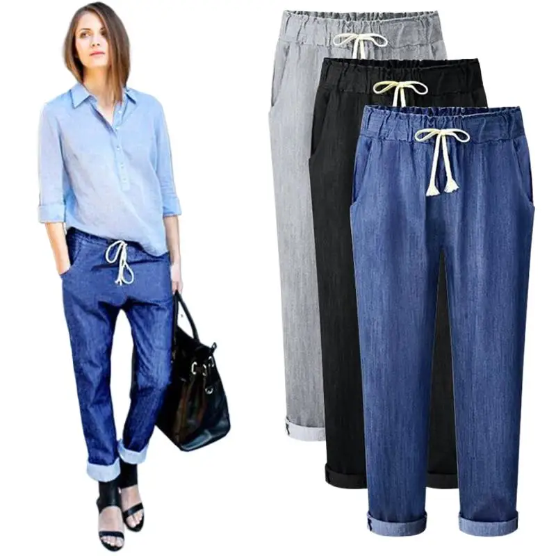 

2024 Summer Casual Women Jeans Pants Spring Cool Slim Denim Trousers High Street Jeans For Women Navy Blue Streetwear women