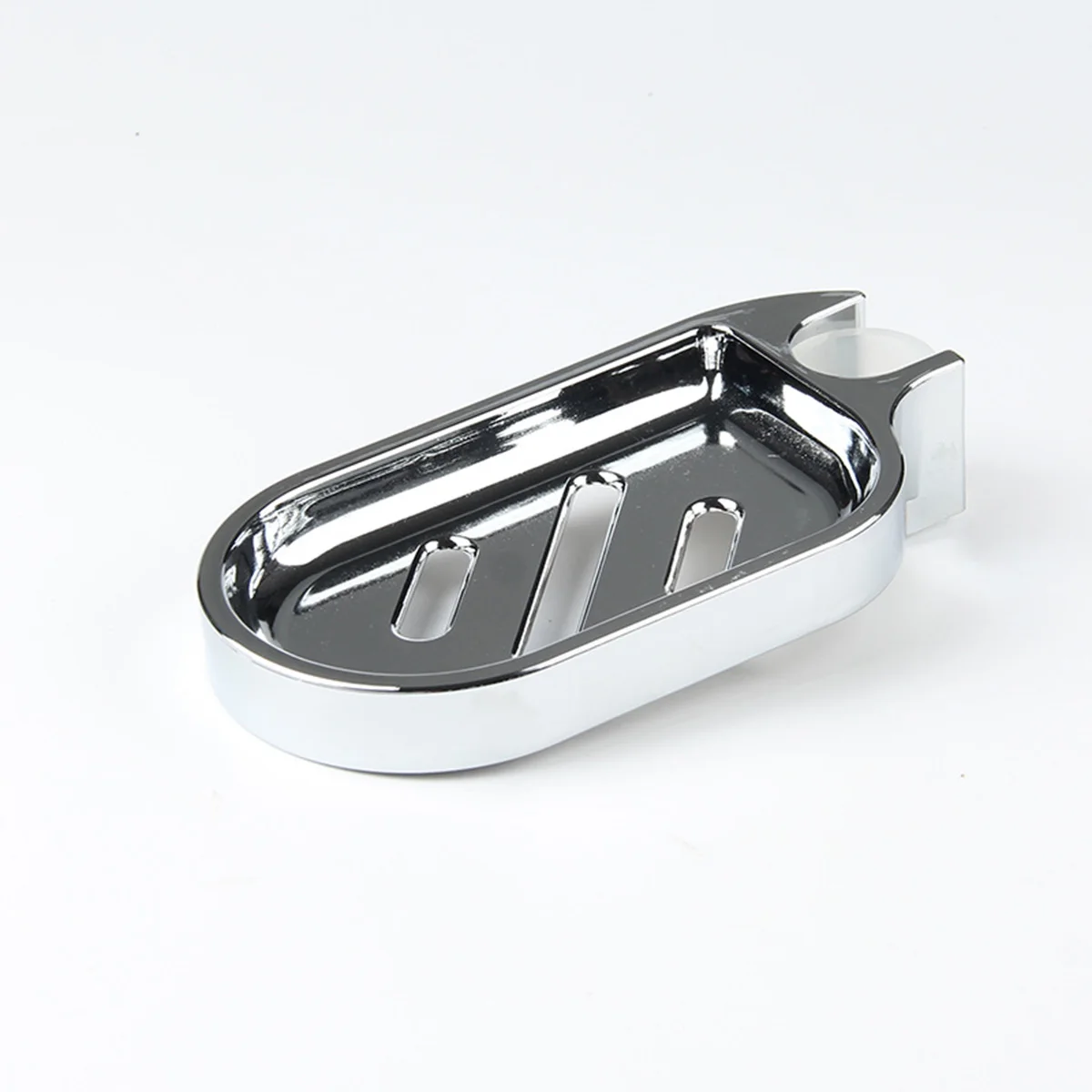 

Convenient Clip-on Soap Tray Soap Dish Adjustable Shower Rail Slide Soap Plates Smooth Bathroom Holder Silver