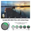 NEEWER  Black Diffusion 1/4 Effect with ND2-ND32 Variable ND Filter 2 in 1 HD Neutral Density Filter with Mist Dreamy Cinematic 4