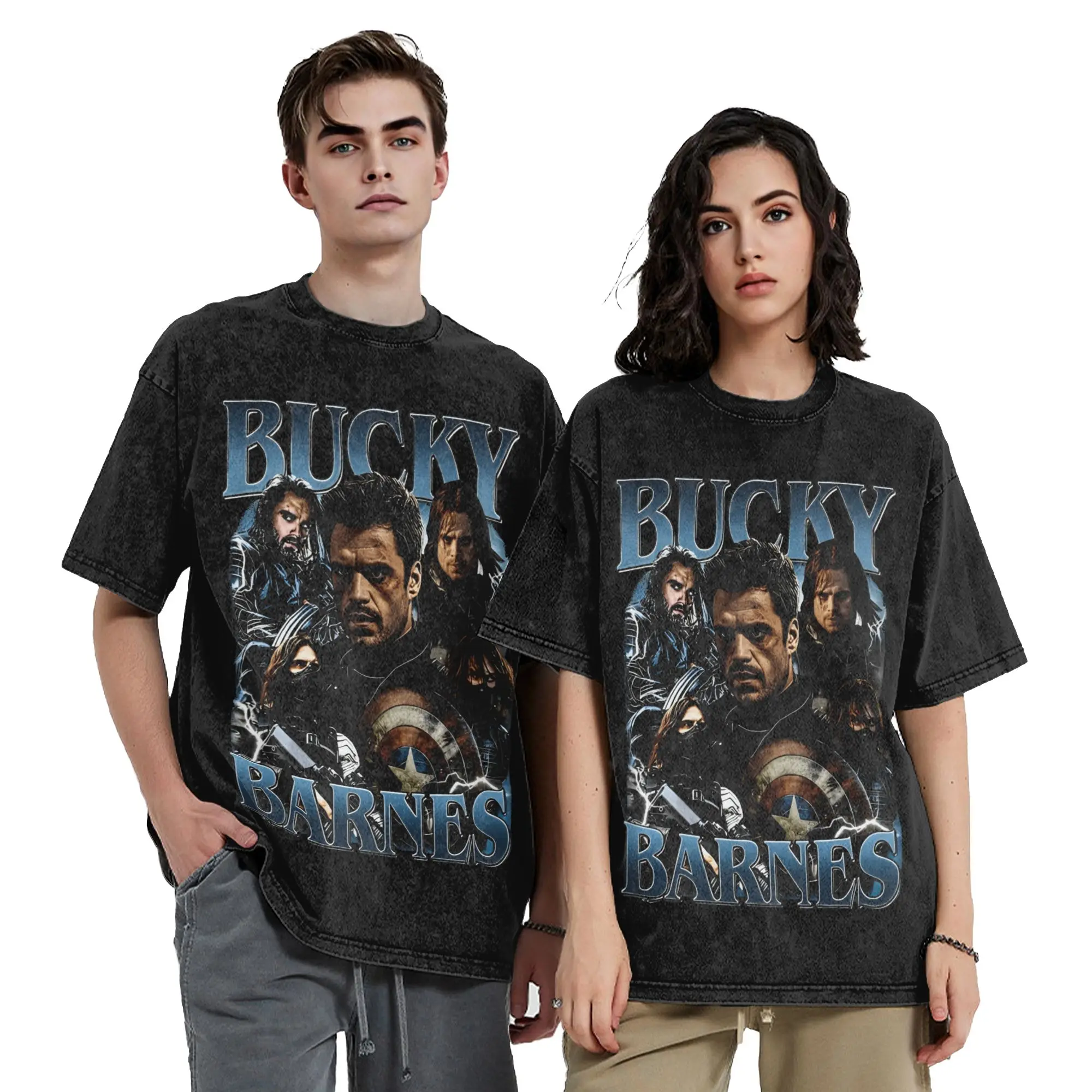 Männer Bucky Barnes T Shirts Filme 90er Jahre Tees Sommer Y2K Basic Kurzarm T-Shirt Rundhals Trend Casual T-shirt heißer Verkauf – Detail 3