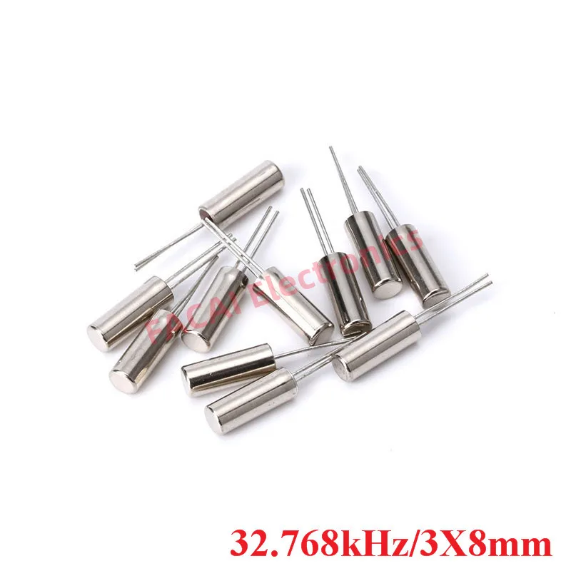 Crystal Oscillator Quartz Resonator 20pcs 32.768kHz Frequency Oscillator Crystal Cylender 3X8 mm