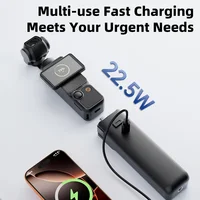 Chargeur de caméra portable NOHON pour DJI Osmo Pocket 4 Pro 3, poignée de batterie 10000mAh 5000mAh, batterie externe portable 22.5W 1