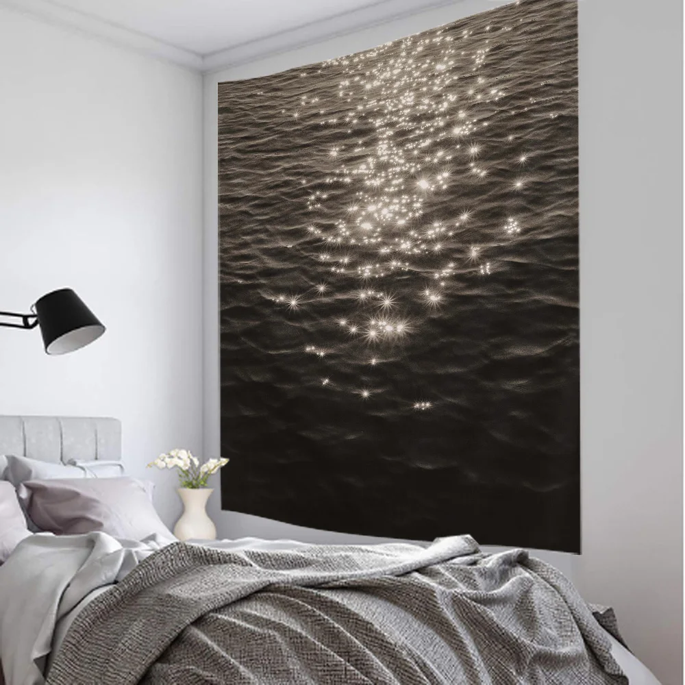 Tapestry Decor Sea wave light art tapestry room decoration wall hanging cloth