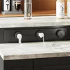 94.5" W Stationary Kitchen Island Storage Cabinet with Built-in Power Outlet, Adjustable Shelves & 3 Drawers for Dining Room 5