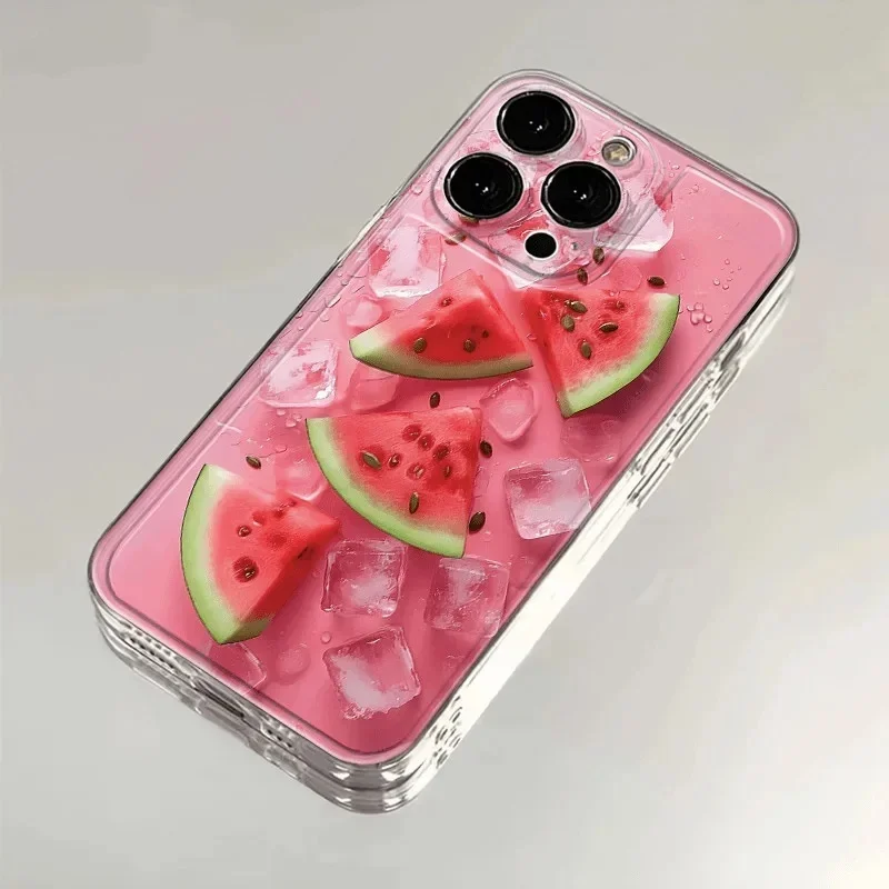 Fruit-Inspired Strawberry Watermelon Clear Phone Case
