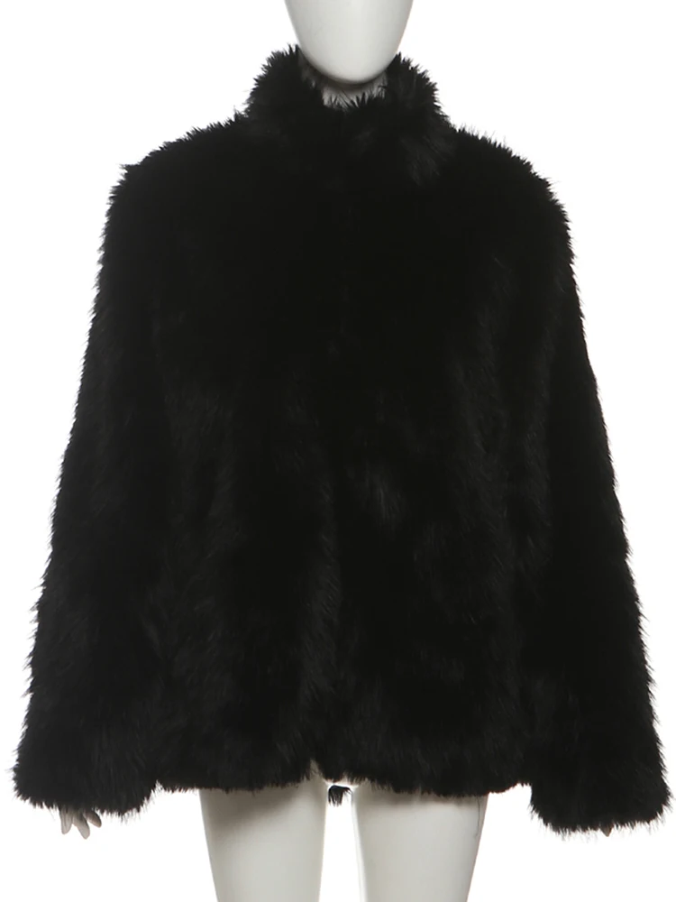 Nibber Turtleneck Comfortable  Furry Coats Woman Autumn Winter Style Zip Full Sleeve High Street Causal Fashion Classic Jacket