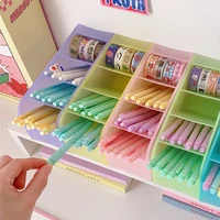 1pc Candy Color 4 Grid Desktop Pen Holder Kawaii Small Big Size Makeup Brushes Lipstick Pens Storage Organizer School Stationery 2