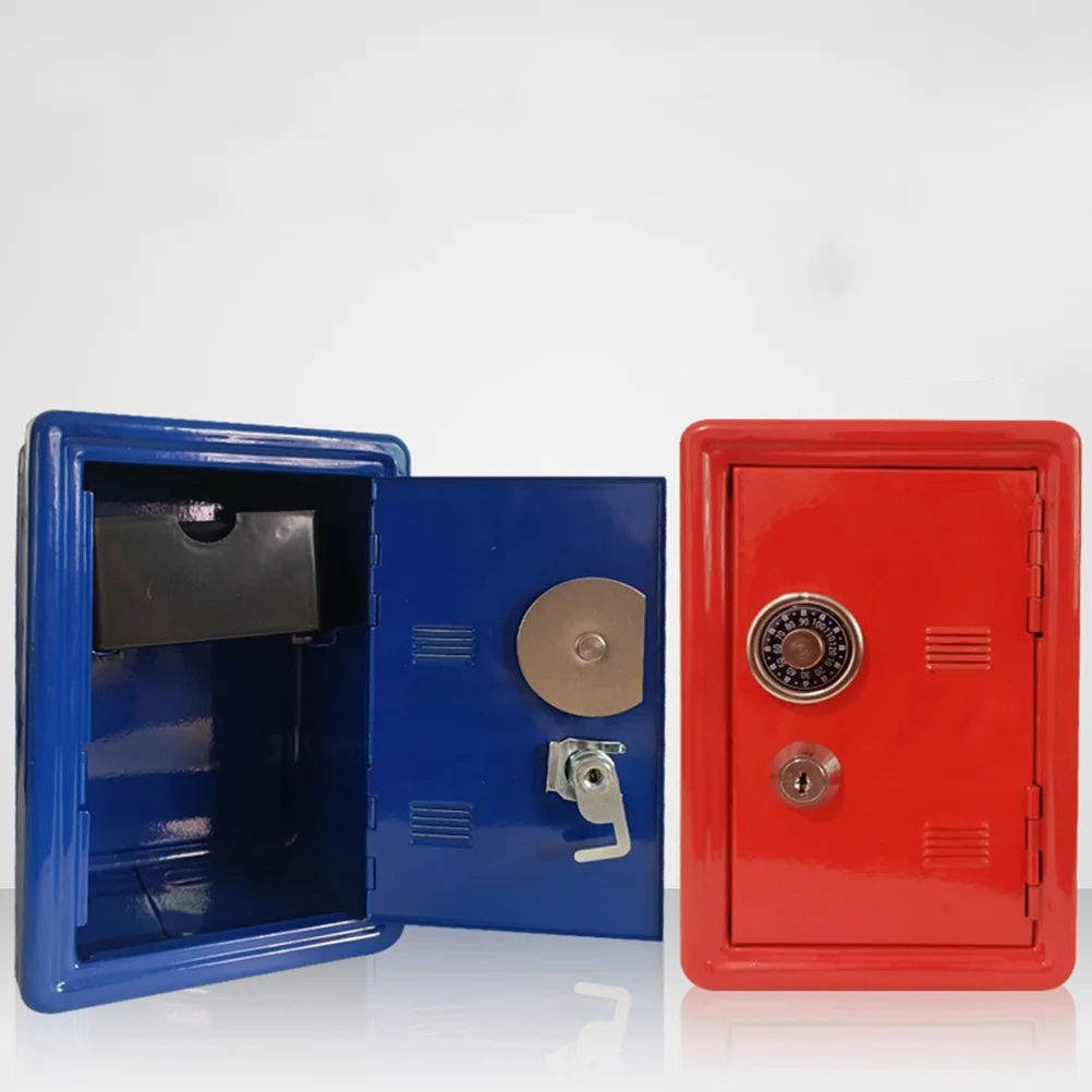 

Миниатюрный металлический Сейф, креативная железная копилка, мини-ящик в форме копилки, Настольный ящик для денег, украшения для дома, красный