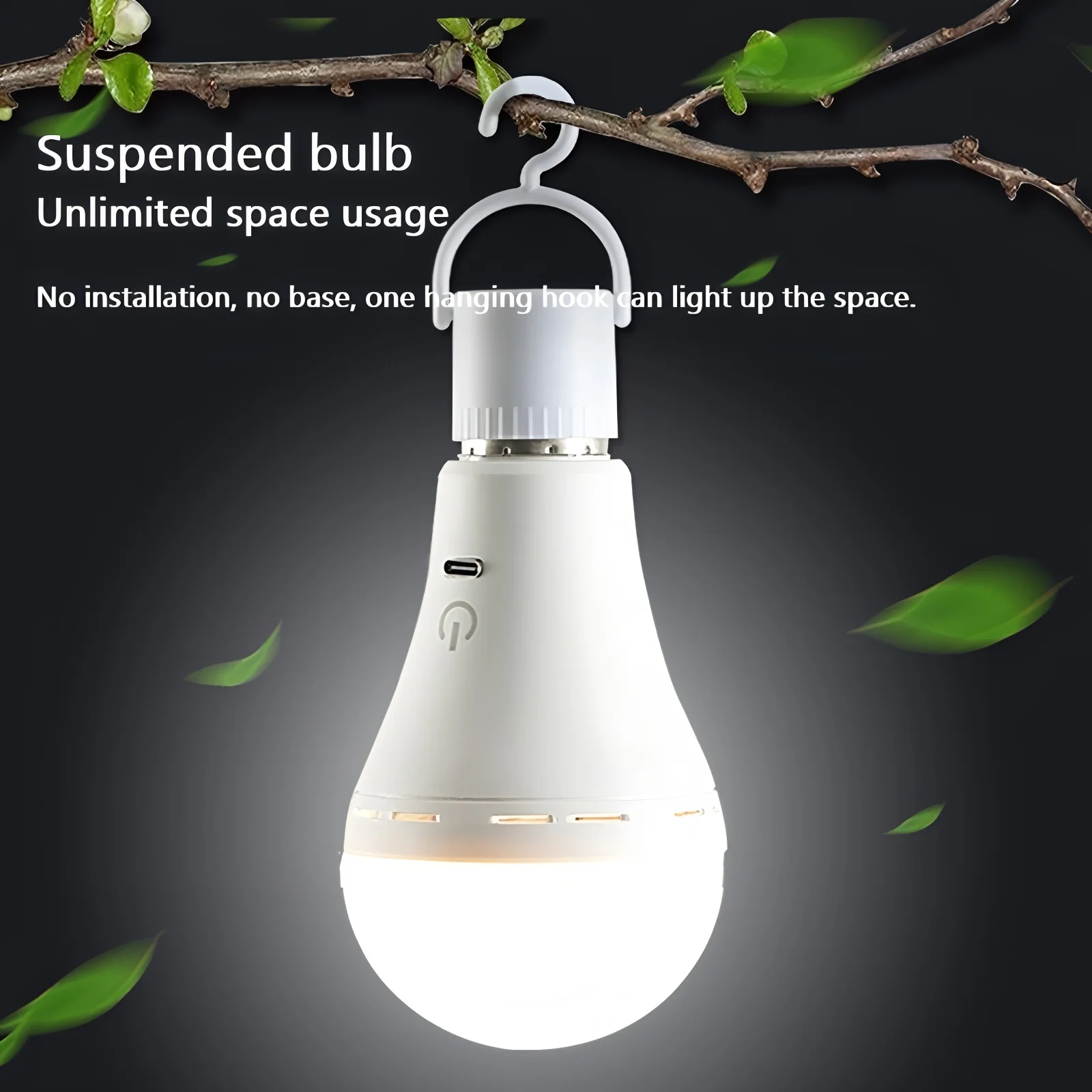 Portable E27 Light Bulb Rechargeable Light Bulb Dimmable 3 Color USB Emergency Light Camping Equipment LED Light Bulb