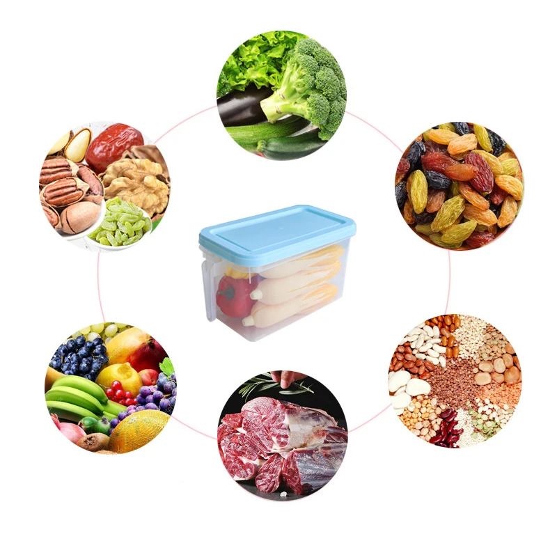 Refrigerator Storage Box Drawer Type Transparent Rectangular Fresh-Keeping Box Household Egg Food Freezer Storage Box